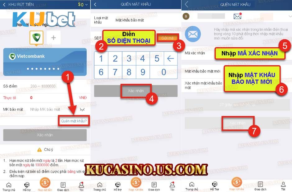 Tôi muốn đổi mật khẩu bảo mật 